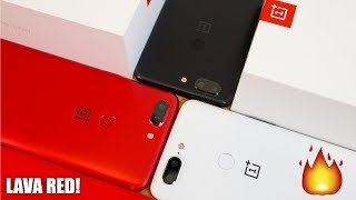 OnePlus 5T Lava Red Unboxing vs Sandstone White and Midnight Black!
