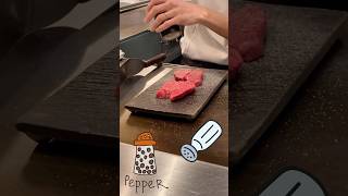 【お肉系】①鉄板ステーキが焼けるのをただ見守るだけの動画 #ステーキ #肉 #グルメ #japanesefood #ショート #shorts