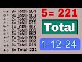 Thai Lottery 3upset-Total,1.12.24