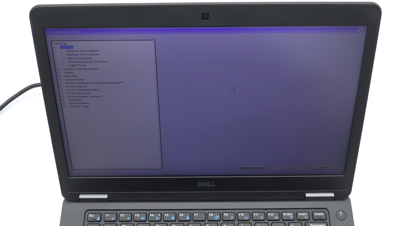 DELL Latitude E5470 How To Change BIOS From Legacy To UEFI 4K - YouTube