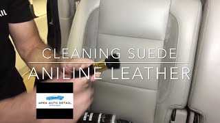 Cleaning tips for Aniline leather, Suede, Faux Suede (Heaven for Leather Ph neutral, gentle cleaner)