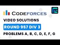 Codeforces Round 957 | Video Solutions - A to G | by Hari Aakash | TLE Eliminators