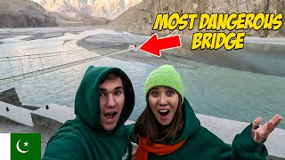 Walking the World's Most DANGEROUS Bridge in Pakistan | Hussaini Suspension Bridge  2023