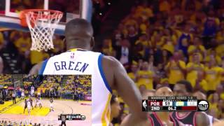 Draymond Green Full Highlights 2016 WCSF Game 2 vs Blazers   17 Pts, 14 Rebs, 7 Assists, 4 Blks! 1