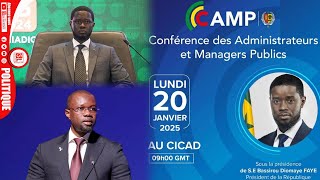 🔴Direct CICAD: Conférence des Administrateurs \u0026 Managers Publics sous la présidence du Pr Diomaye