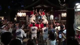 下之宮八阪神社夏祭り、枕太鼓の宮入