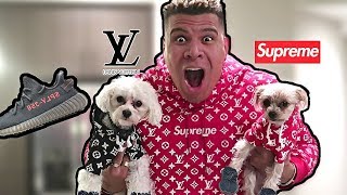 $20,000 DOG SUPREME LOUIS VUITTON OUTFITS (DRESSING PUPPIES LIKE ME CHALLENGE)