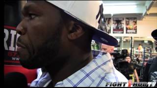 50 cent does play by play of Floyd Mayweather workout "I could never be at Floyd's level"