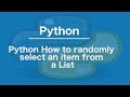 Python How to randomly select an item from a list
