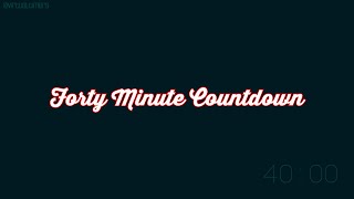 40 Minutes - Text Progress Bar - Countdown Timer with Alarm & Chapters - Red & Blue
