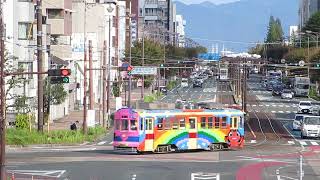 豊鉄市内線 東田本線 3203号 花電車 豊橋まつり「フラワートラム」造花 装飾 トヨッキー 名古屋鉄道 モ582号 岐阜市内線 美濃町線 2023/10/18 札木〜新川