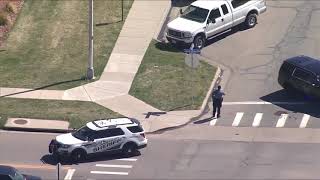 Aerial of Brighton HS as police investigate threat report