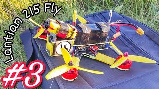 #3 Racer fpv drone flight in field. Lantian 215 + F4