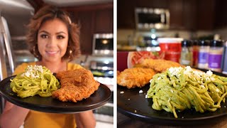 How To Make Crispy Chicken with Green Spaghetti