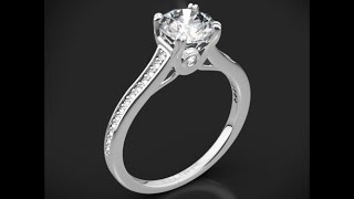 Ritani 1RZ2493 Diamond Engagement Ring in White Gold