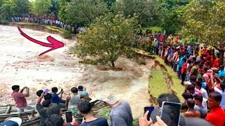 NGERI..Terekam Jelas Detik² Pohon Berjalan Sendiri Lalu Menghilang di Telan Sungai,Warga Histeris!