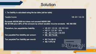 Practical Tax Calculations - New tax table