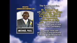 Michael Paul ~ Short Obituary