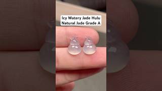 Icy Watery Jade Hulu Raw #jadeite #jade #earrings #china #chineseculture #chinesejade #chinatravel