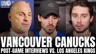 Rick Tocchet, Quinn Hughes \u0026 Conor Garland Recap Canucks vs. Kings, Quinn Hughes Return From Injury