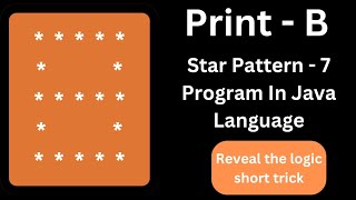 Star pattern - 7 Program using java language || Interview pattern Questions with simple logic..