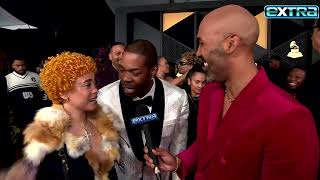 Ice Spice Gets Interview-CRASHED by Busta Rhymes at Grammys! (Exclusive)