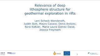 10.1 Magdalena Scheck-Wenderoth - Relevance of deep rift structure for geothermal exploration