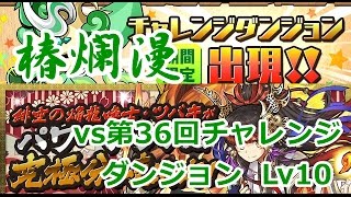 【パズドラ】椿爛漫 vs第36回チャレンジダンジョンLv10