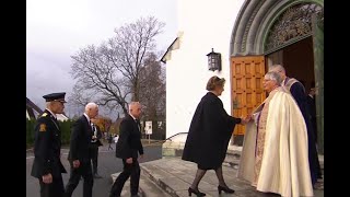 Queen Sonja of Norway attending the funeral of Norway's first female bishop, Rosemarie Köhn