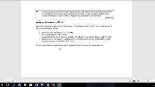 A Level AQA Psychology: random allocation