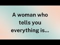 A woman who tells you everything is... | Factopia Insights