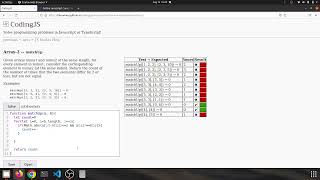 Codingjs (Codingbat) Array-2 --matchUp Javascript solution