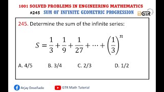 Sum of Infinite Geometric Progression | 1001 SOLVED PROBLEMS IN ENGINEERING MATHEMATICS  Day 5 #245