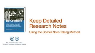 Peer Tutorial: Cornell Note Taking Method