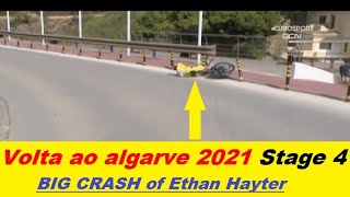 Volta ao algarve 2021 Stage 4 | BIG CRASH of Ethan Hayter the leader