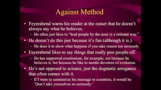 Post-Kuhnian Philosophy of Science: Paul Feyerabend (1 of 2)