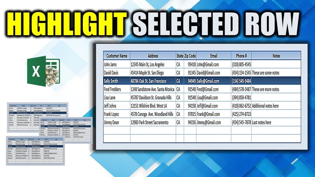 Use This SIMPLE TRICK To Highlight A Selected Row In Microsoft Excel ...