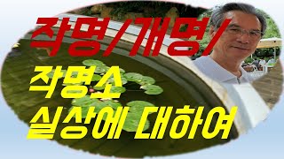 작명 개명의 실상에 대하여 설명합니다.