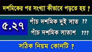 দশমিকের পর সংখ্যা কীভাবে পড়তে হয় I How to read fractional numbers I Math Class