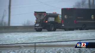 Kara Peters gives update from downtown Winston-Salem on road condition as winter weather threat c...