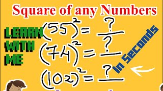 Square Numbers Instantly with this Trick! 2 3 Digit Square Number Trick in Seconds