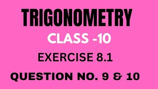 Exercise 8.1 class 19 #trigonometyclass10