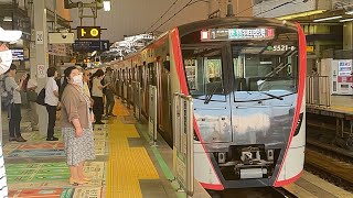 東京都交通局5500形5521F編成が京急線快特羽田空港第1・第２ターミナル行きとして品川駅を発車するシーン！【17T】