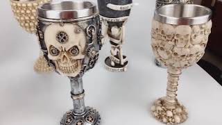 3D Gothic Skull Goblets