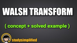 WALSH transform in image processing