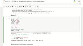 Exercise 05 Pyhton Variables