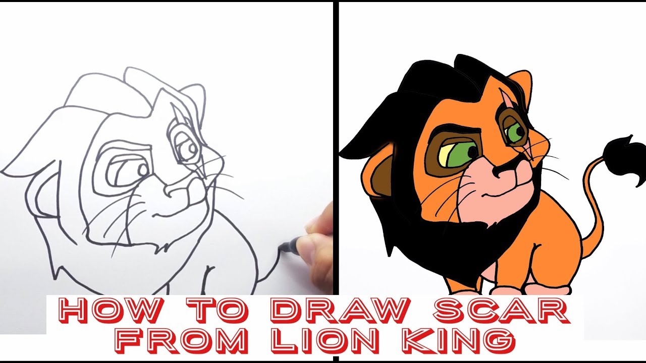 How To Draw Scar From The Lion King Movie. - YouTube