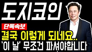 [도지코인 전망] 결국 이렇게 됬습니다..'이 날' 무조건 파셔야합니다