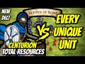 ELITE CENTURION (Return of Rome) vs EVERY UNIQUE UNIT (Total Resources) | AoE II: DE