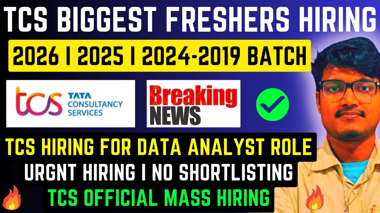 TCS Biggest Freshers Mass Hiring | TCS Mega OFF Campus Drive For 2024 ...